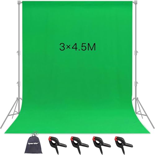 Spardar Greenscreen Mit 4 Klemmen 3m X 4