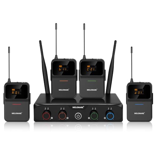 Melonare 4 K Uhf Funkmikrofonsystem Mit 4x10 Frequenzen