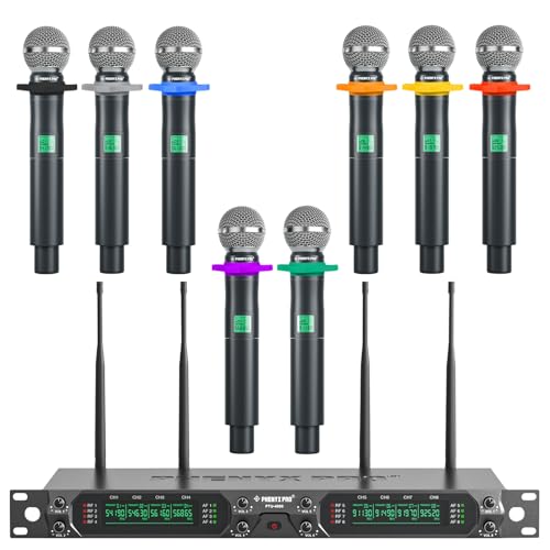 Phenyx Pro Drahtloses Mikrofonsystem 8 Kanal Uhf Kabelloses