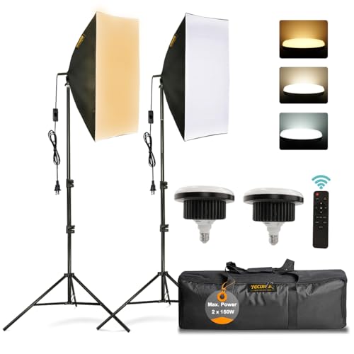 Led Softbox Set Fotostudio Stufenloses Dimmen 2x 150w