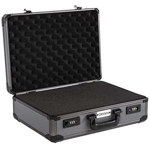 Onvaya Alukoffer Mit Zahlenschloss Schwarz Aktenkoffer Aus Aluminium