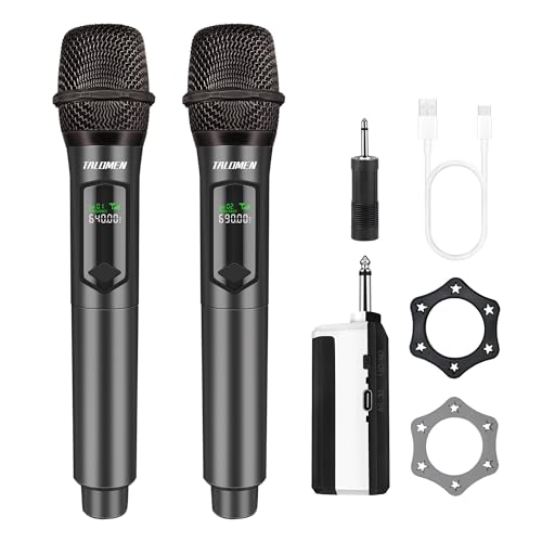 Talomen Mikrofon Kabellos Drahtloses Funkmikrofon Wireless Microphone Dual