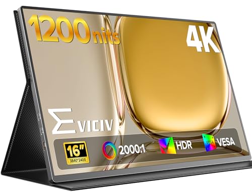 Eviciv Portable Monitor 4k 16 Tragbarer Monitor 3840