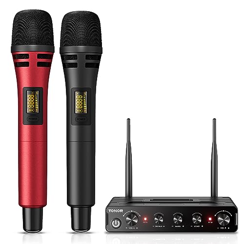 Tonor Dual Funkmikrofonen System Kabellos Drahtloses Karaoke Mic