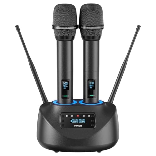 Tonor Wiederaufladbares Kabelloses Mikrofon Metall Dual Uhf Karaoke