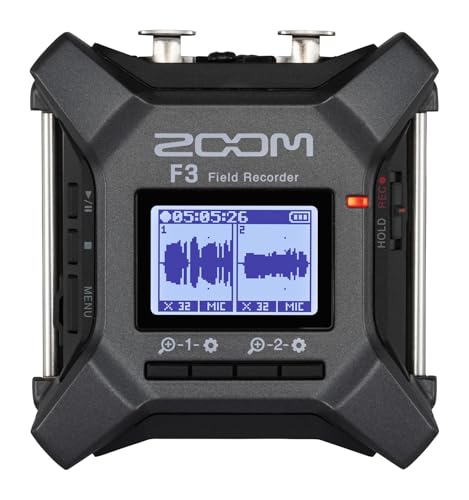 Zoom F3 Field Recorder Kompakter 2 Spur Audiorekorder