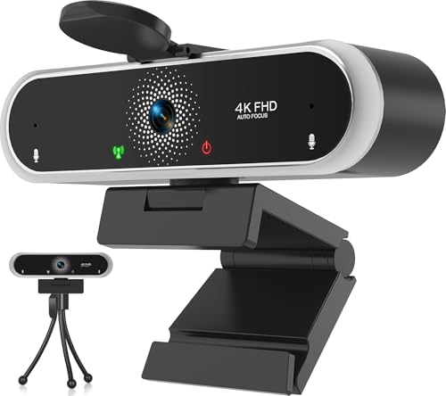 Niveoli Webcam 4k Mit Mikrofon Und Webcam Abdeckung