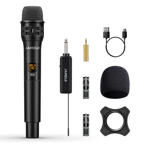 Jamelo Drahtloses Mikrofon Wireless Microphone Mit Wiederaufladbarem Empf