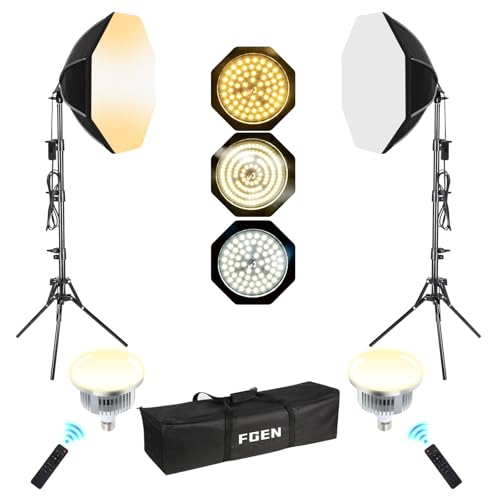 Fgen Softbox Fotostudio Set 2x50cm Oktagonale Softboxen Mit