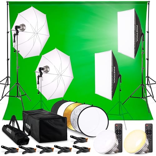 Pixetool Fotostudio Set Greenscreen 3 X 3 M