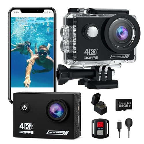 Timnut Action Cam 4k30fps Unterwasserkamera Wifi Kamera 20mp