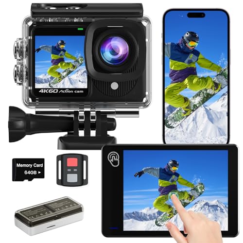 Timnut Touchscreen 4k60fps Action Cam Mit 64g Karte