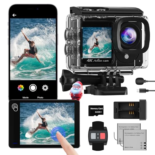 Dual Screen Action Cam 4k Mit 64gb Karte